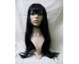 Black Vampiress Wig w/ V Widows Peak bangs Gothic Vampire Queen Morticia... - £9.37 GBP