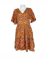 Roller Rabbit Floral Dress Knee Leather Viscose Size Medium - $47.18 CAD