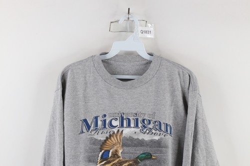 Vintage 90s Mens Large University of Michigan Outdoorsman Long Sleeve T-Shirt Item image 2