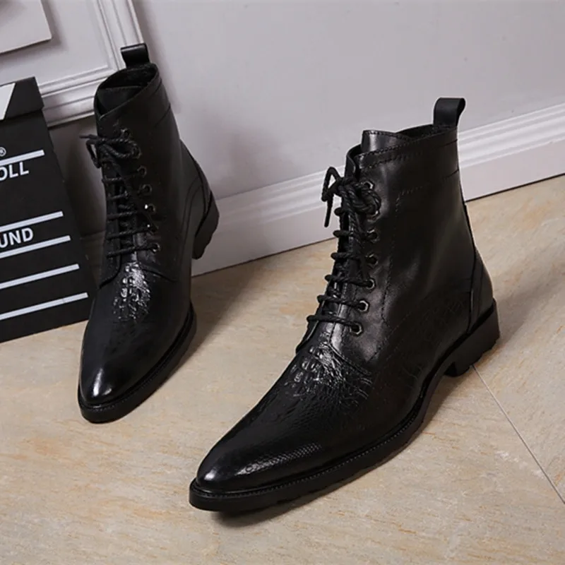 Choudory italian  dress boots pointed toe western styles black strap boy boots s - $289.88