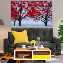 Red Tree Landsacpe Abstract Illustrations  ,Canvas Wall Art, Canvas Print - £28.76 GBP+