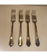4 Dinner Forks Ancestral 1847 Rogers Bros Silverplate Flatware 7.5&quot; - £19.45 GBP