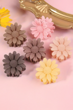 Pink Boho Daisy Flower Frosted Hair Clawclip - $52.28 MXN