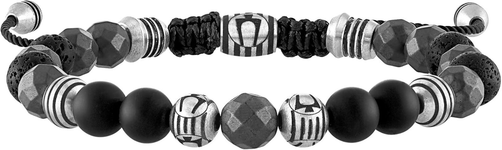 Bulova Men&#39;s Jewelry Classic Semi-Precious Beaded Bolo Bracelet, Stainle... - $145.95