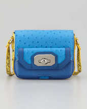 Rafe Monique Women&#39;s Handbag Phone-Pocket Crossbody Blue Leather Handbag NWOT - £78.16 GBP
