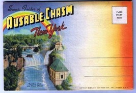 New York Souvenir Folder Ausable Chasm 18 Views 1941 D6749 Curt Teich - £2.28 GBP