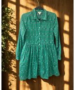 JCrew Dress Girls SIZE 6 Floral Paisley Long Sleeve Button down green w/... - $33.23 CAD