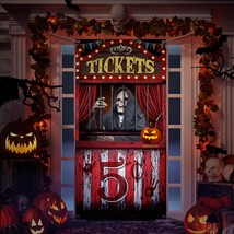 Halloween Evil Circus Door Cover Circus Theme Bloody Scary Backdrop Banner Party - £20.55 GBP