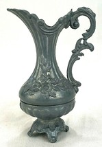 Antique Spelter Small Spelter Metal Ewer Pitcher Vase-Floral-Small 4.25&quot;... - £15.61 GBP