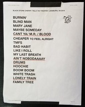 BLACK STONE CHERRY - ORIGINAL 8.5 X 11 CONCERT STAGE USED SETLIST FROM 0... - £19.98 GBP
