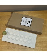 Nora Fleming Egg App Tray Platter Artichoke White Dot Embossed - $152.81 CAD