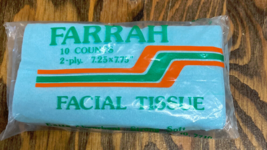 Vintage Farrah facial tissue pocket purse size blue tissue paper never opened - £15.25 GBP