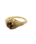 Victorian Inspired Sterling Silver Ring Vermeil Red Stone 4.28 Grams Siz... - $749.37 MXN
