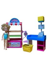 Barbie Chelsea Doll &amp; Snack Stand Super Market &amp; barbie supermarket with doll - £11.25 GBP