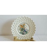 Elegant Imperial Japan Lattice Lace Wall Decor 4 IN Plate Lotus Flower B... - $17.61 CAD