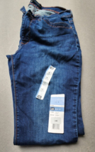 Lee Easy Fit Capri Denim Jeans Women&#39;s Size 14 Medium Blue Mid Rise Dark... - $28.49