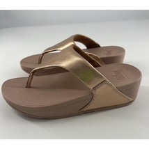 Fit Flop Lulu Leather Womens Size 6 Rose Gold Sandal Toepost Summer Comf... - $73.59