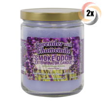 2x Jars Smoke Odor Lavender With Chamomile Smoke Exterminator Candles | 13oz - £26.37 GBP