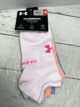 UA Essential Youth No Show Socks Open Pack 6 Pairs Multicolor - £11.82 GBP