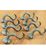8 Cast Iron Octopus Tentacle Wall Hooks Bathroom Wall Towel Hook Nautica... - $29.99
