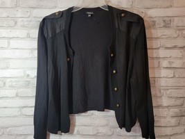 Torrid Size 4 Crop Top Sweater Black with gold button accents rayon nylon - $20.37 CAD