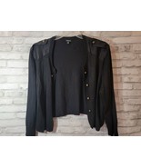 Torrid Size 4 Crop Top Sweater Black with gold button accents rayon nylon - $20.50 CAD