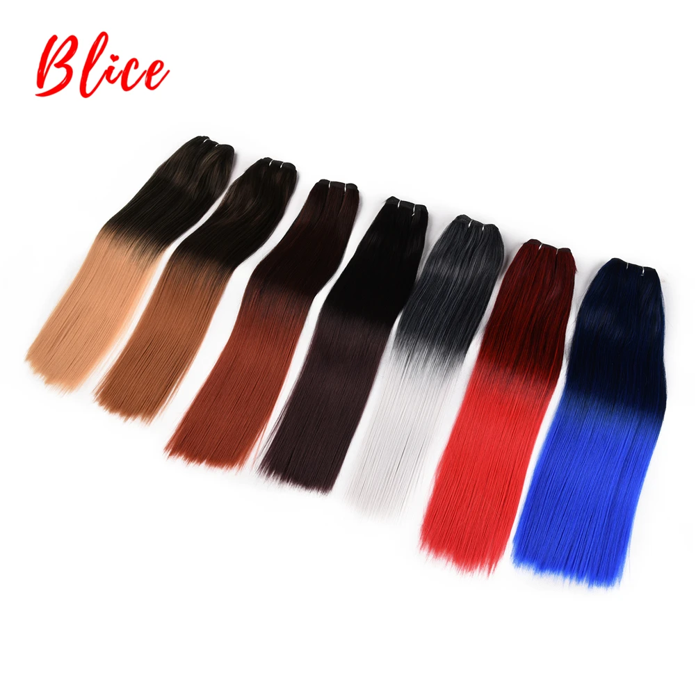 Blice 18-26 Inch Synthetic Hair Extension 1PCS/Pack Bundle Weft Yaki Straight - £12.56 GBP+