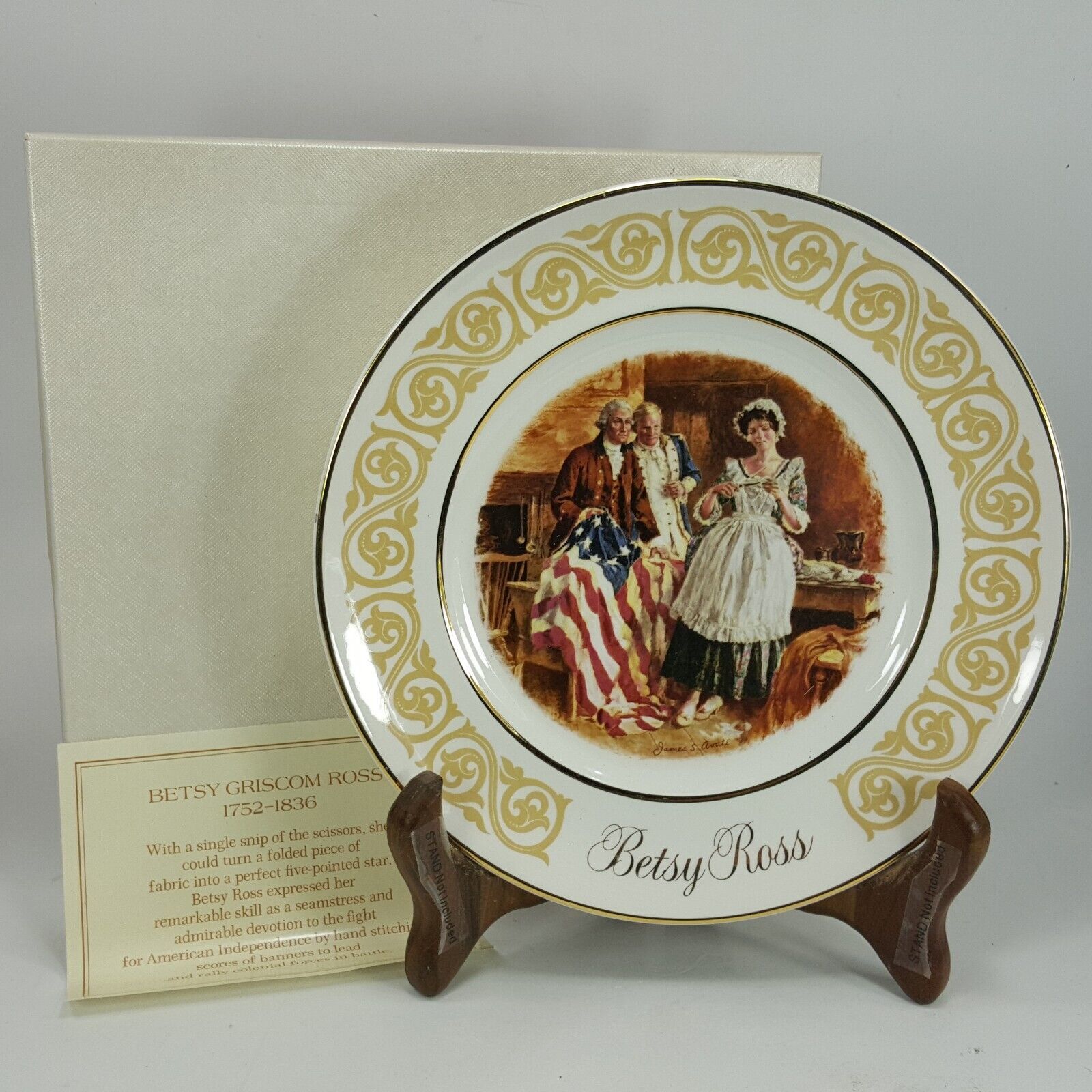 Primary image for Vintage 1973 Collector's  Plate "BETSY ROSS" Plate by Avon 8.75" Wedgwood XBHEU