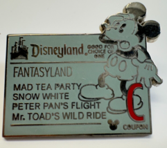 Disney Disneyland C Ticket Cast Lanyard Mickey Trading Pin - £7.07 GBP