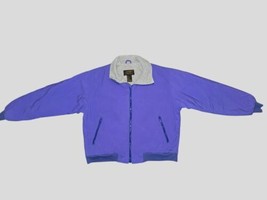 Vintage Eddie Bauer Windfoil Jacket Men&#39;s Large Purple Fleece Lined Full... - $33.25
