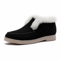 Women Snow Boots Real Leather Plush Fur Warm Winter Shoes Ladies Fashion Short B - £93.12 GBP