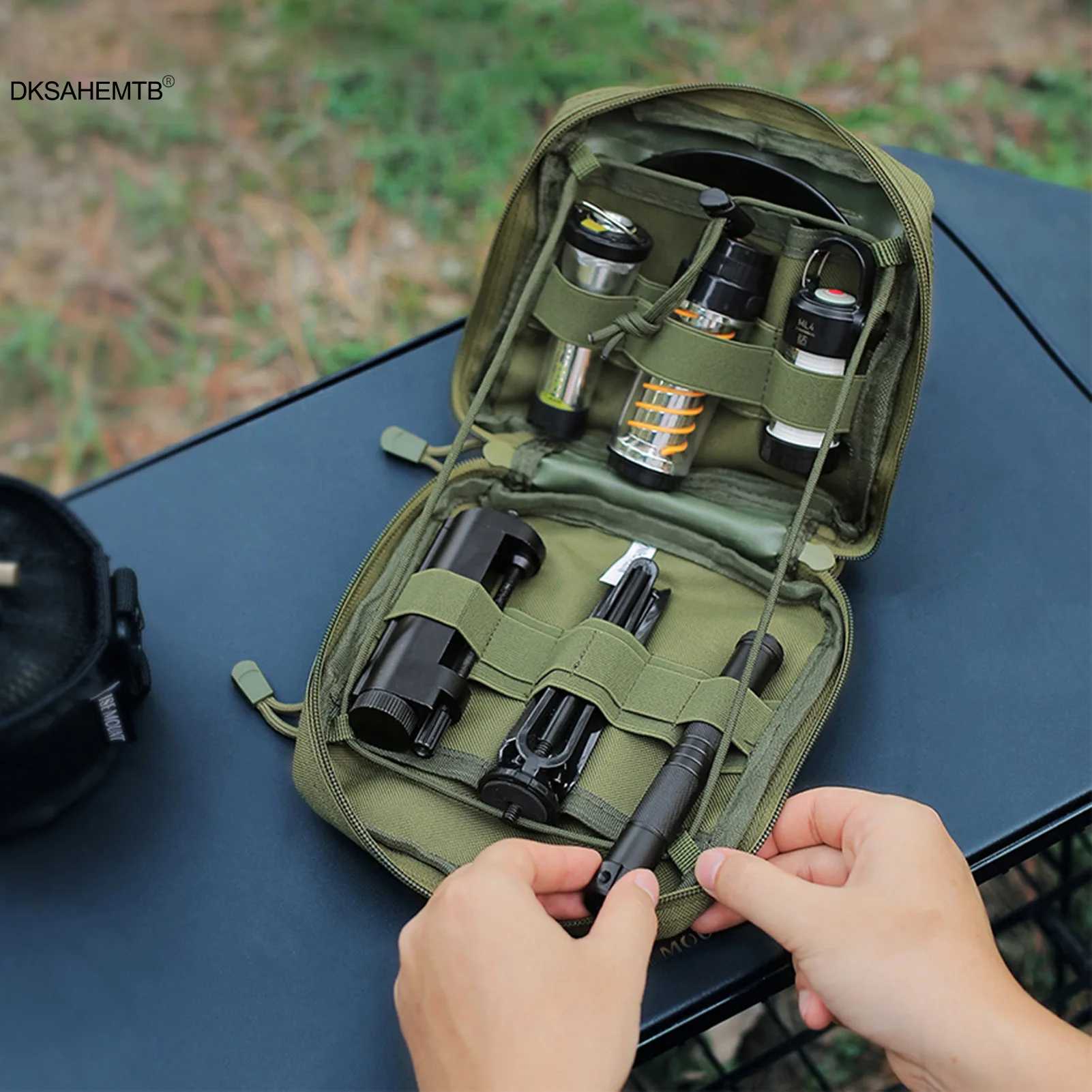 Outdoor Tactical Toolkit Camping Flashlight Light Storage Bag Multifunctional - £17.08 GBP+