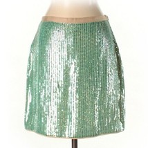 Shoshanna Metallic/embellished detail teal skirt size 2 side zipped - £33.63 GBP