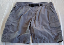 Eddie Bauer Gray Hiking Cargo Shorts with Partial Belt  Mens Size XL - $14.84