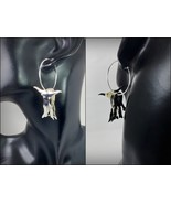 Silver Bull Hoop Earrings, Cow Drop Earrings, Animal Lover Earrings | Su... - €89,44 EUR+
