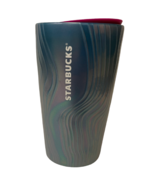 Starbucks Ceramic Cup 2022 Spring Blue Teal Swirl 12 Ounce Tumbler Pink ... - £19.61 GBP