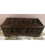 Vintage Handcrafted Chinese Camphor Wooden Chest W/ Hand Carved Sailing ... - €48,42 EUR
