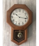 Howard Miller Dual Chime Oak Pendulum School House Wall Clock Katherine ... - £100.42 GBP