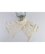 Vintage 40s Rockabilly Rayon Blend M Monogram Fringed Tassel Scarf Wrap ... - $62.42 CAD