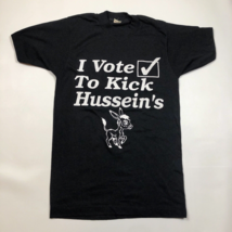 Vintage I Vote to Kick Hussein&#39;s Black T Shirt Womens Screen Stars Small... - $461.62 MXN