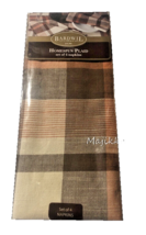 Homespun Plaid Fabric Napkins Set of 4 Mocha Beige Rust Country Cabin 19... - $24.47