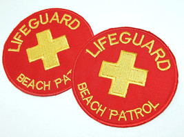 Baywatch Lifeguard Beach Patrol badges brodés, lot de 4 patchs de fer sur - £12.72 GBP
