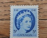 Canada Stamp Queen Elizabeth II 5c Used Blue - $1.89