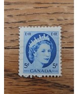 Canada Stamp Queen Elizabeth II 5c Used Blue - £1.49 GBP