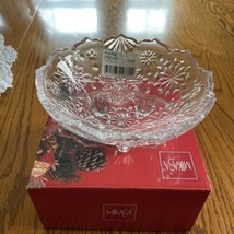 Mikasa Snowflake Footed Bowl (WY 960/211) - Clear - 5&quot; high - NIB - £10.19 GBP