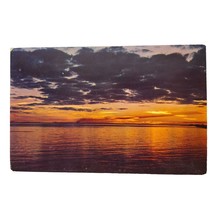Postcard Vacation Sunset On Lake Chrome Unposted - £5.44 GBP