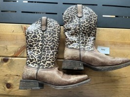 Ariat Circuit Savanna Distressed Brown Leopard Print Boots Women’s US 8.5 B - £75.47 GBP