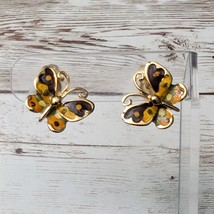 Vintage Clip On Earrings Pretty Butterfly 5/8&quot; - £12.62 GBP