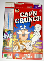 1997 Empty Quaker Cap&#39;n Crunch Casper 16OZ Cereal Box SKU U198/70 - £15.12 GBP