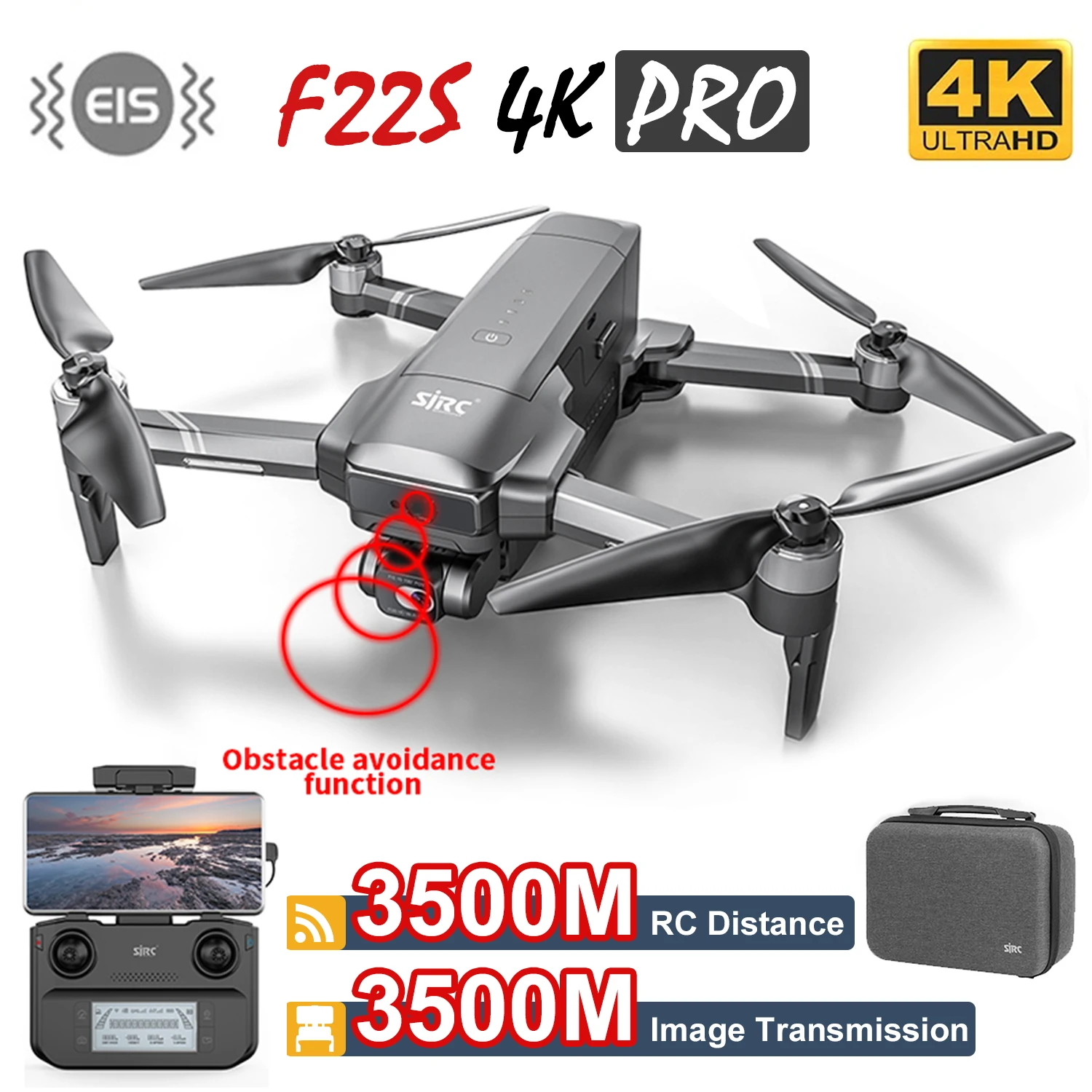 Sjrc f22 f22s 4k pro drone with camera obstacle avoidance 3 5km 2 axis eis gimbal thumb200